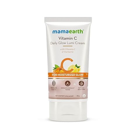 Mamaearth Vitamin C Daily Glow Lumi Cream with Vitamin C & Turmeric for Moisturizing Glow, Moisturizer with Highlighter - 30 g
