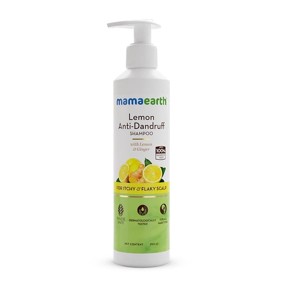 Mamaearth Lemon Anti-Dandruff Shampoo with Lemon & Ginger for Itchy & Flaky Scalp,250 ml