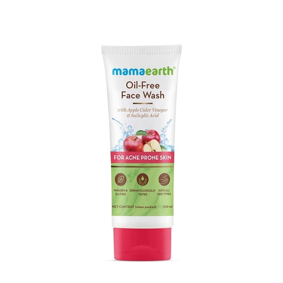 Mamaearth Oil Free Face Wash with Apple Cider Vinegar & Salicylic Acid for Acne-Prone Oily Skin, 100 ml