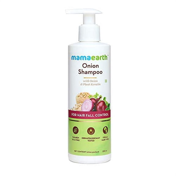 Mamaearth Onion Hair Fall Shampoo, 8.45oz, w/Onion Oil & Plant Keratin