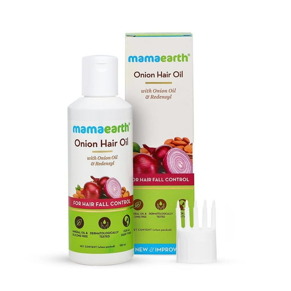Mamaearth Onion Hair Oil for Hair Growth and Hair Fall Control with Redensyl - 150 ML