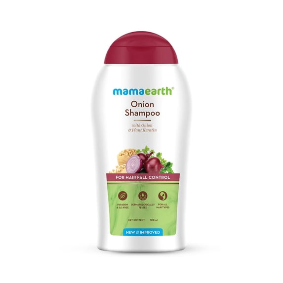Mamaearth Onion Shampoo For Hair Fall Control & Hair Growth With Onion & Plant Keratin - 100 Ml