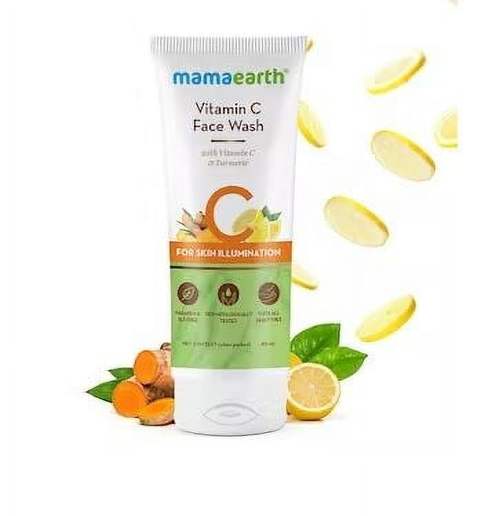 Gel Nettoyant Visage Vitamine C Et Curcuma Mamaearth 100 Ml - Naturel, Pour Tous Types De Peau