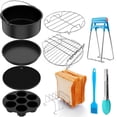 thumbnail image 1 of Mamamax 10 Pcs Air Fryer Accessories Set,Reusable Silicone Air Fryer Accessories with Cake Basket,Pizza Pan,Stainless Steel Skewer Rack, Oil Brush,Suitable for 3.7/5.8 QT Air Fryer, 1 of 11