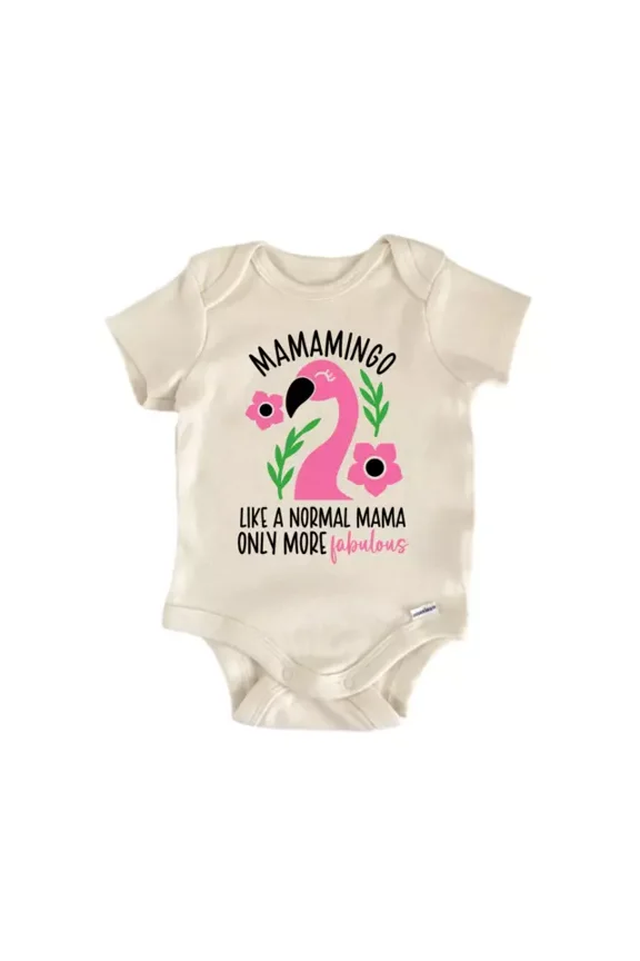 Mamamingo Like A Normal Mama Flamingo Baby Boy Girl Clothes Infant Bodysuit Cute Baby Onesie, BABY BODYSUIT LAT 4424