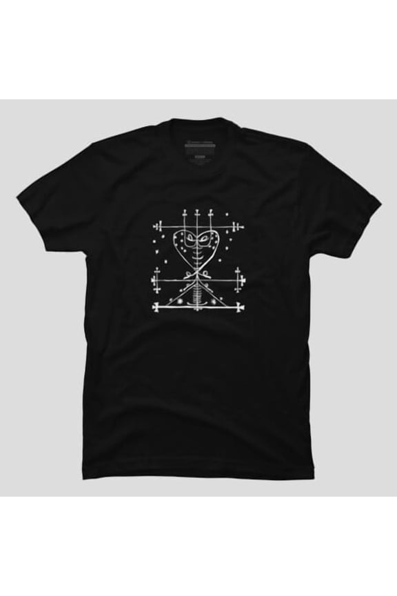 Maman Brigitte Voodoo Veve White Graphic, H28805 T-Shirt, for Men and Women, Up to Size 5XL