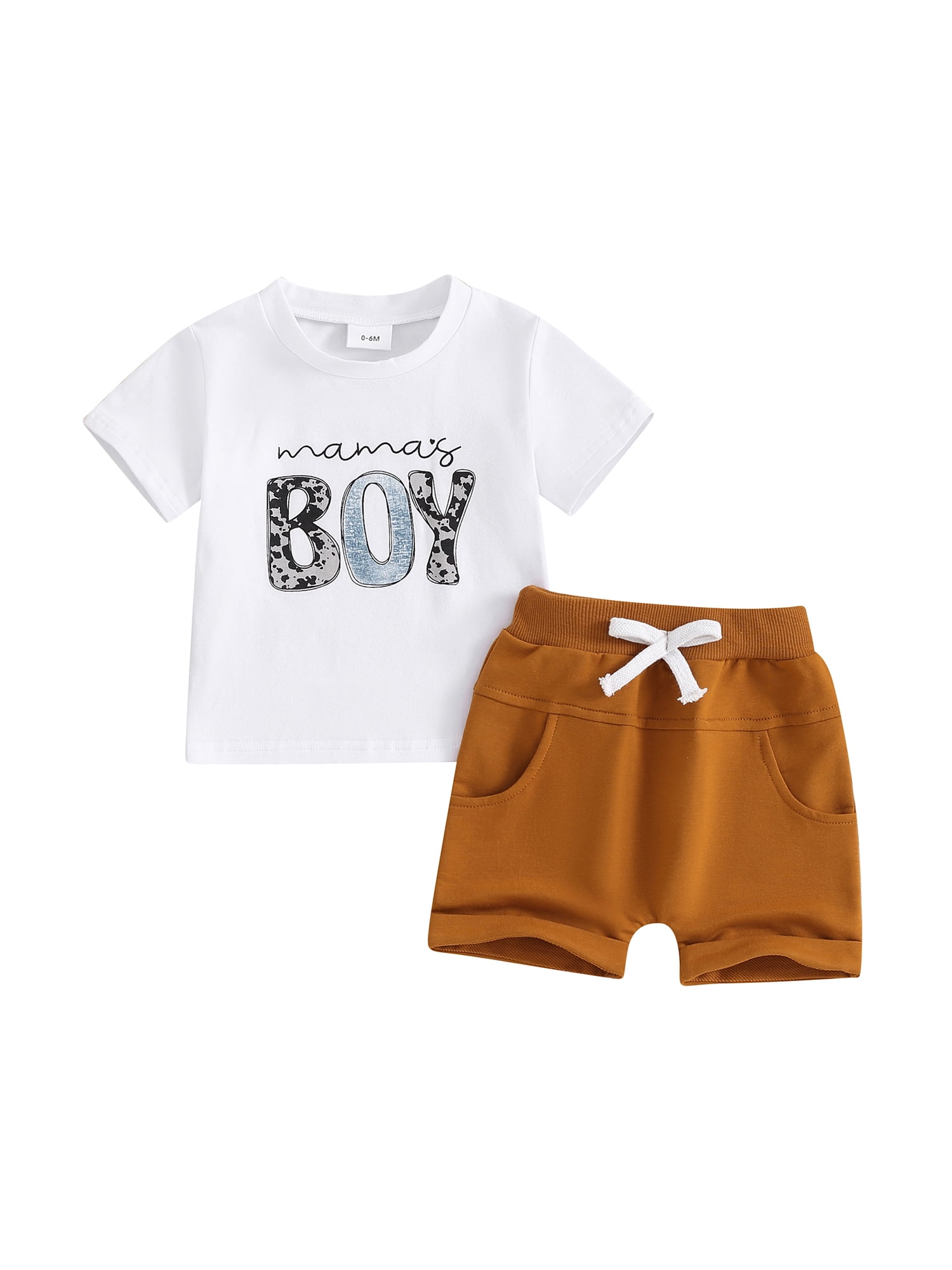 Fullvigor Mamas Boy Two Pieces Summer Outfits Short Sleeve T-Shirt Tops ...