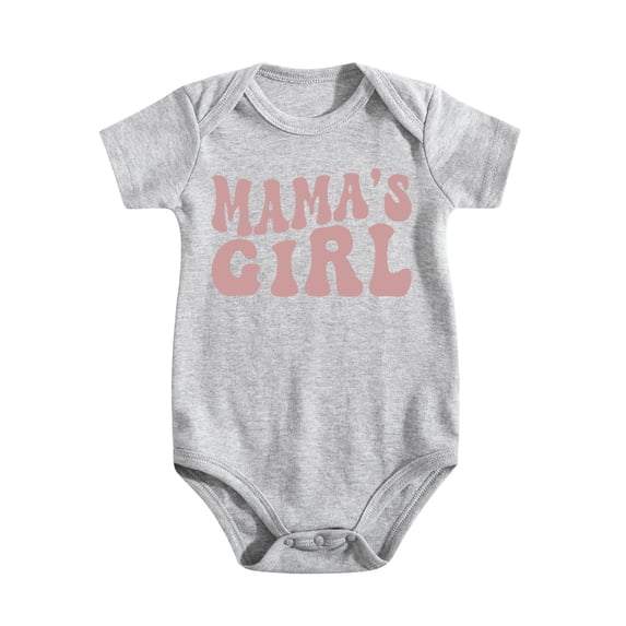 Mamas Girl Mommys Bestie Baby Bodysuit Newborn Infant Girl Romper Light Gray-style 6-9M