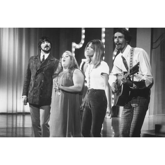 Mamas and The Papas 24X36 Poster Mama Cass Michelle Phillips John Phillips Denny Doherty on 60's TV show performing