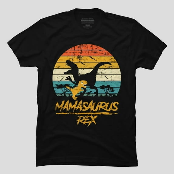 Mamasaurus Dinosaur 1 Kids Retro Vintage Gift Funny Unisex T-Shirt, Up to Size 5XL