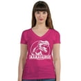 thumbnail image 1 of Mamasaurus Funny Mother Dinosaur T-Rex Head Women's V-neck, L, Pink, 1 of 3