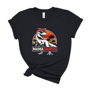 Mamasaurus Shirt Women Funny T Rex Dino Mom Graphic Tee Mothers Day Gift Top