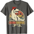 thumbnail image 1 of Mamasaurus T Rex Dinosaur Funny Mother's Day Gifts Mom Mommy Unisex T-Shirt for Men Women,Charcoal Color,Size XL, 1 of 5