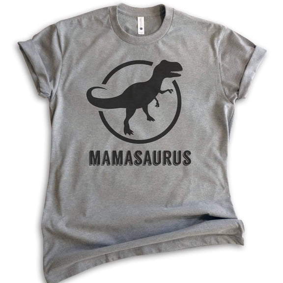Mamasaurus T-shirt, Unisex Women's Shirt, Awesome Mom Shirt, Dark Heather Gray, Large
