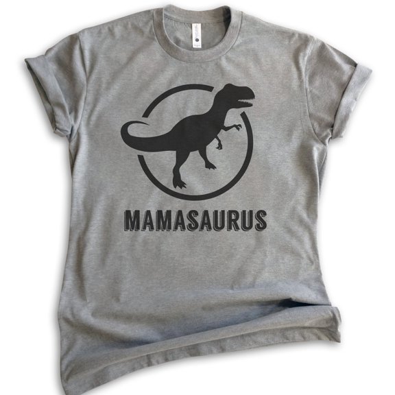 Mamasaurus T-shirt, Unisex Women's Shirt, Awesome Mom Shirt, Dark Heather Gray, X-Small