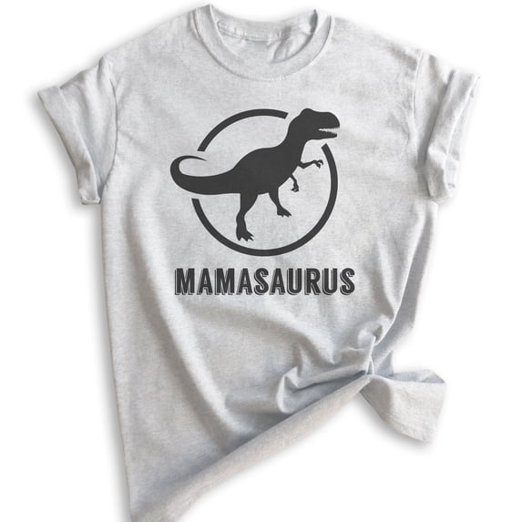 Mamasaurus T-shirt, Unisex Women's Shirt, Awesome Mom Shirt, Heather Ash, 3X-Large