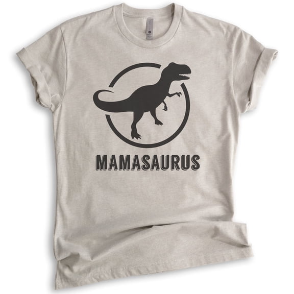 Mamasaurus T-shirt, Unisex Women's Shirt, Awesome Mom Shirt, Light Silk Gray, Medium