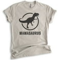 thumbnail image 1 of Mamasaurus T-shirt, Unisex Women's Shirt, Awesome Mom Shirt, Light Silk Gray, Small, 1 of 6
