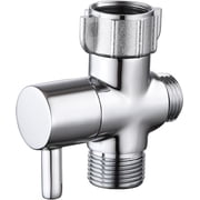 Brass Bidet T Adapter with Shut-Off Valve, Solid Brass 3-Way Tee Connector, 7/8" x 7/8" x 1/2" or 3/8", Heavy Duty Leak-Free Toilet Bidet Attachment Valve