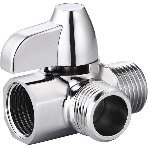Kornsurte Brass Shower Arm Diverter Valve,G1/2 2 Way Diverter Valve for Hand Shower and Fixed Shower Head Chrome Finish