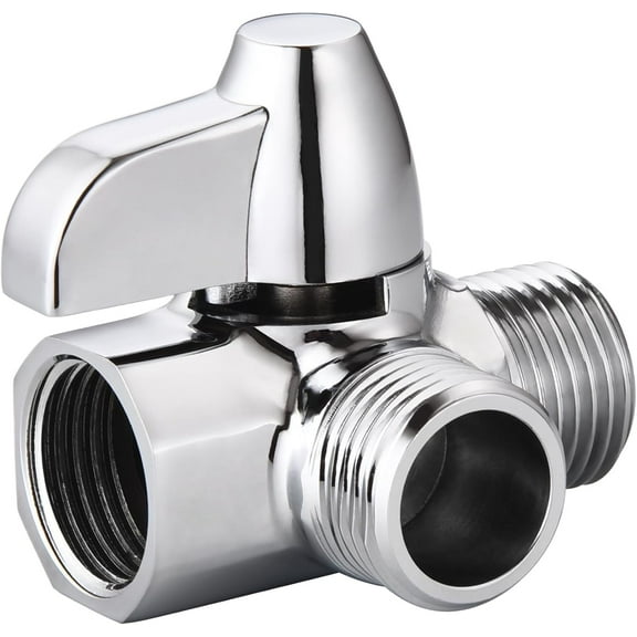 Mamatety Brass Shower Arm Diverter Valve,G1/2 2 Way Diverter Valve for Hand Shower and Fixed Shower Head Chrome Finish