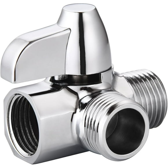 Mamatety Brass Shower Arm Diverter Valve,G1/2 2 Way Diverter Valve for Hand Shower and Fixed Shower Head Chrome Finish