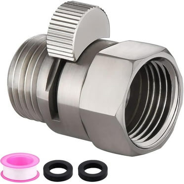 Mamatety Shower Flow Control Valve, Brass Shut Off Valve for Hand Shower or Fixed Shower Head, G1/2" Shower Pressure Regulator Brushed Nickel