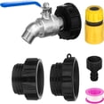 thumbnail image 1 of KORNSURTE Stainless Steel 1-Way Garden Hose Valve with 2.44" Fine, 2" Fine, and 2" Coarse Thread Adapters, 1 Pack, 1 of 8