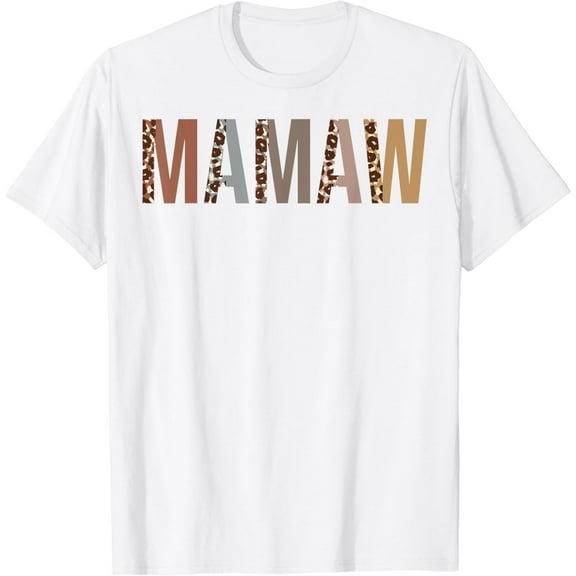 Mamaw Leopard Print Mom Cute Mothers Day Funny Grandma T-Shirt