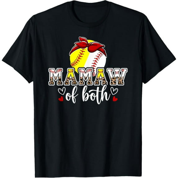 Mamaw Of Both Softball Baseball Mamaw Grandma T-Shirt Unisex S-5XL Hot Trending Shirt, Vintage Birthday Gift
