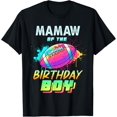 thumbnail image 1 of Mamaw of The Birthday Football Matching Colorful T-Shirt, 1 of 8