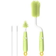 thumbnail image 1 of Mamazing Baby Bottle Brush Kit, Silicone Baby Bottle for Easy Cleanning, Detachable Water Bottle Cleaner Brush for Baby Bottle, Breast Pumps and Nipples, Green, 1 of 7