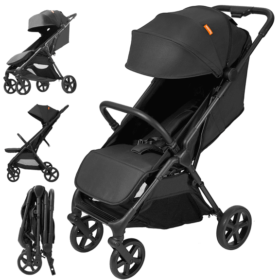Mamazing Baby Stroller,Air Lite Carbon Fiber Lightweight Foldable Compact Travel Stroller for Newborn Infant Toddler,Black