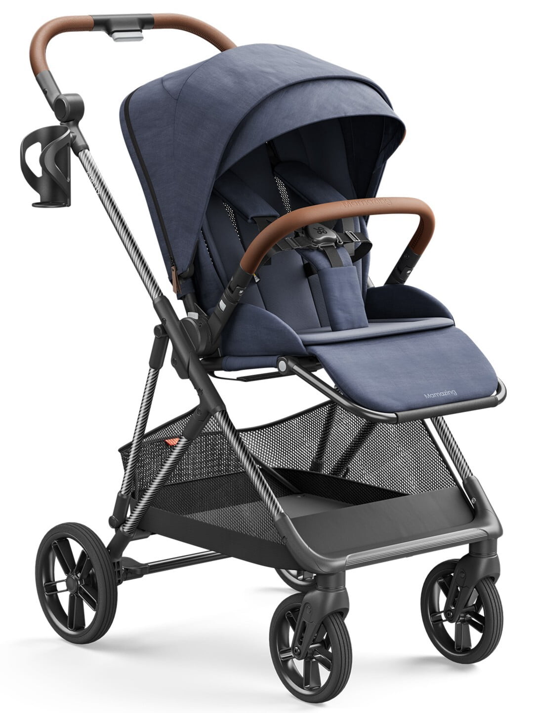 Mamazing Baby Stroller Air Lux Carbon Fiber 15.9 lbs Lightweight Compact Fold Reversible Seat with UPF 50+ Canopy for Infant Toddler
