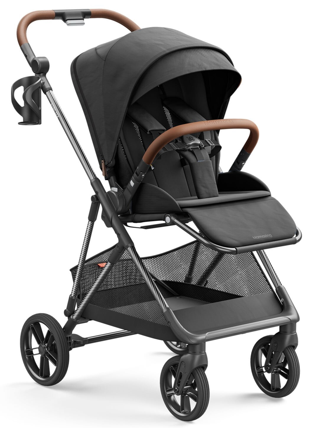 Mamazing Baby Stroller Air Lux Carbon Fiber 15.9 lbs Lightweight Compact Fold Reversible Seat with UPF 50+ Canopy for Infant Toddler