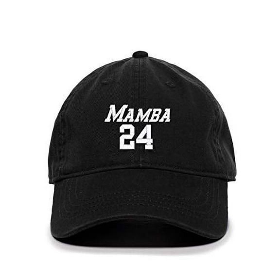 Mamba 24 Kobe Baseball Cap Embroidered Cotton Adjustable Dad Hat Black