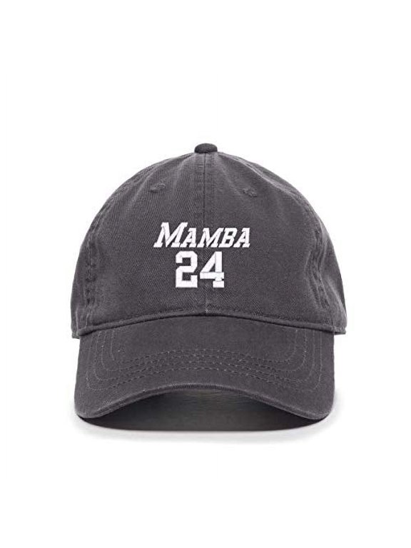 Mamba 24 Kobe Baseball Cap Embroidered Cotton Adjustable Dad Hat Charcoal