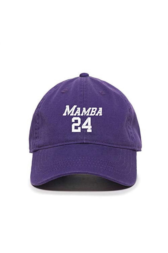 Mamba 24 Kobe Baseball Cap Embroidered Cotton Adjustable Dad Hat Purple