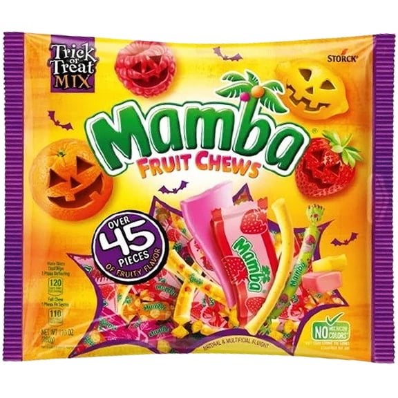 Mamba Assorted Fruit Chews Halloween Trick Or Treat 45ct Bag