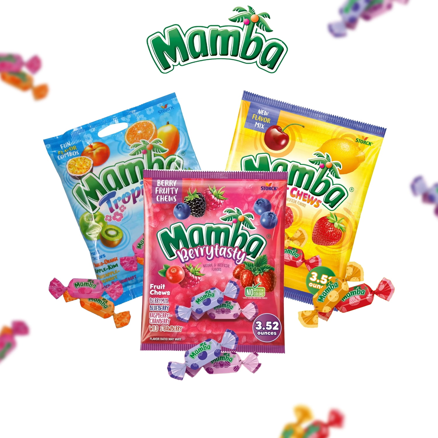 Mamba Different Assorted Flavors Tropics,Berrytasty,Fruit Chews Chewy ...