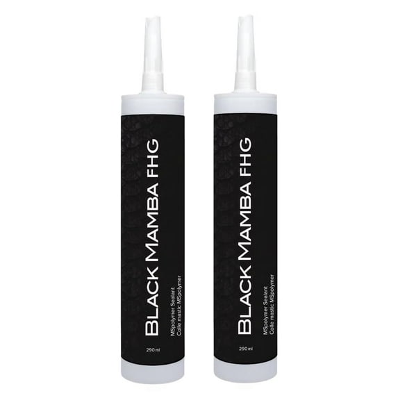 Mamba F High Tack Adhesive - Mono Component Polymer Sealant, Extreme Temperature Resistant, Paintable, Solvent-Free, Heavy Duty Construction White 2 Pack