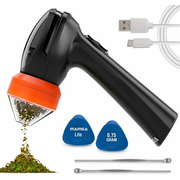 Mamba Lite 0.75g Electric Herb Grinder & Mill – USB Rechargeable, One-Handed Plastic Grinder, Orange