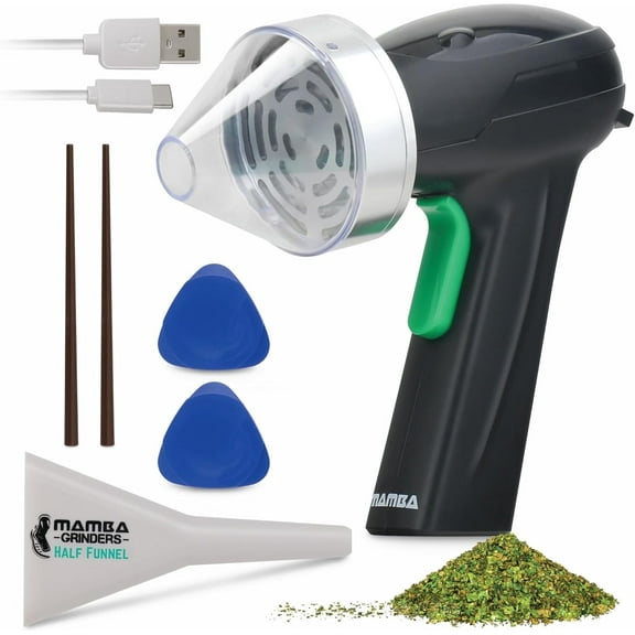 Mamba Monster 3.5g Portable Electric Food Grinder & Mill, USB Rechargeable, Aluminum Silver