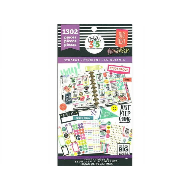 Mambi Happy Planner Sticker Value Pack Yay Student, 1302/Package ...
