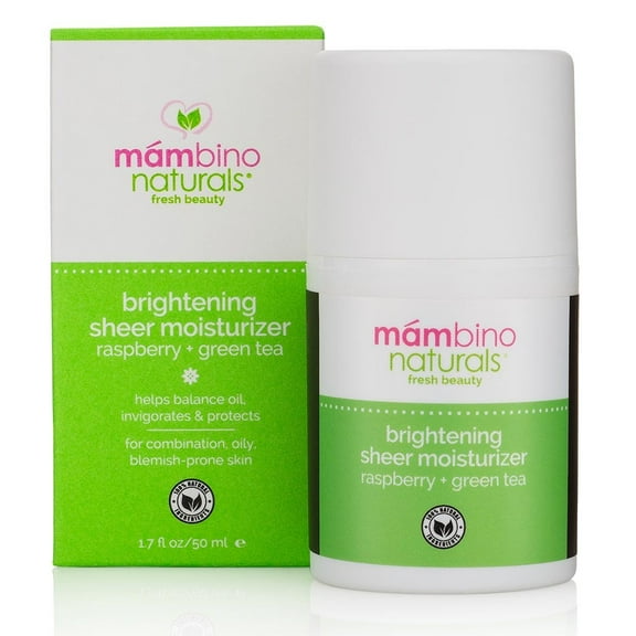 Mambino Organics - Brightening Sheer Moisturizer, Raspberry + Green Tea