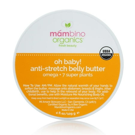 Mambino Organics Oh Baby. Belly Butter - All Natural Anti Stretch Mark Cream, 2.5 Ounces