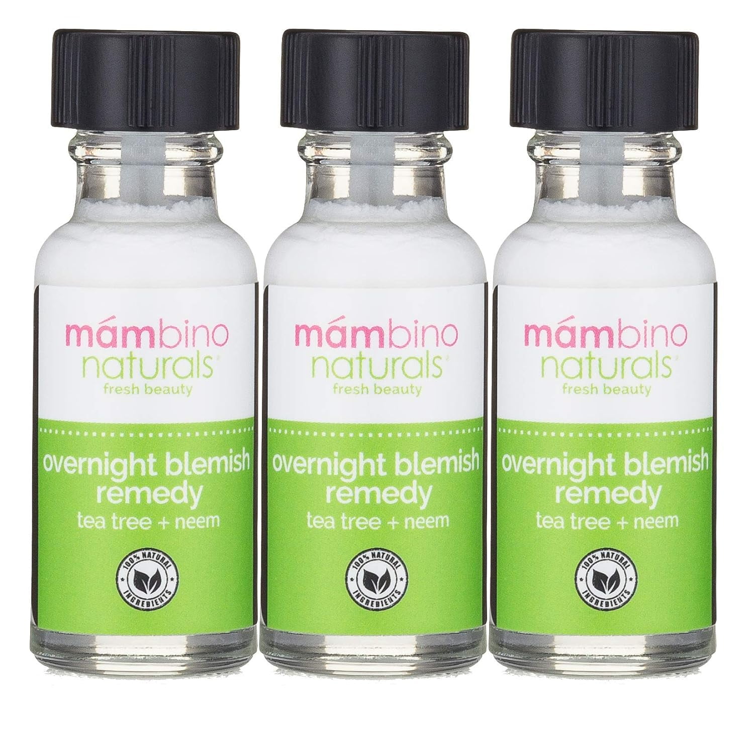 Mambino Organics Overnight Blemish Roll On Tea Tree 15 ml, 3 Pack