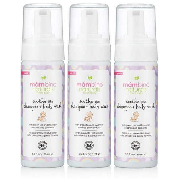 Mambino Organics Soothe Me Shampoo and Body Wash – All-Natural for Baby, Kids, Adult Sensitive Skin, 5.5 Fluid Ounces (3 Pack)