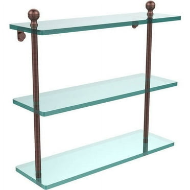 Mambo Collection 16-in Triple Tiered Glass Shelf in Antique Copper