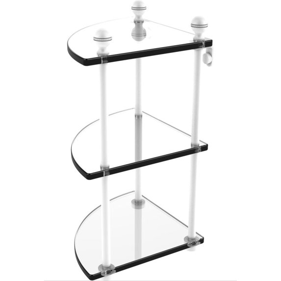 Mambo Collection 3 Tier Corner Glass Shelf